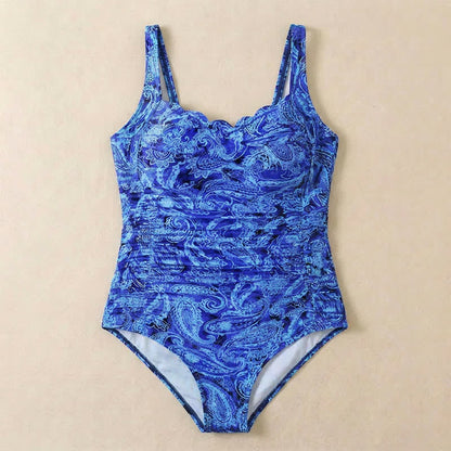 Plusock Tropical Paisley Leaf Print Ruched One-Piece Swimsuit - image 17