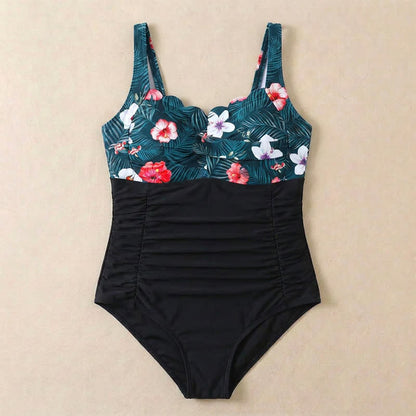 Plusock Scalloped Ruched Flower Print Slimming One-Piece Swimsuit - image 16