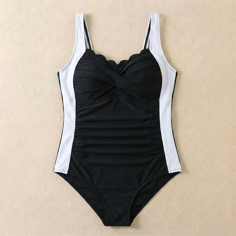 Plusock Vintage Flower Leopard Print Ruched One-piece Swimsuit - image 16