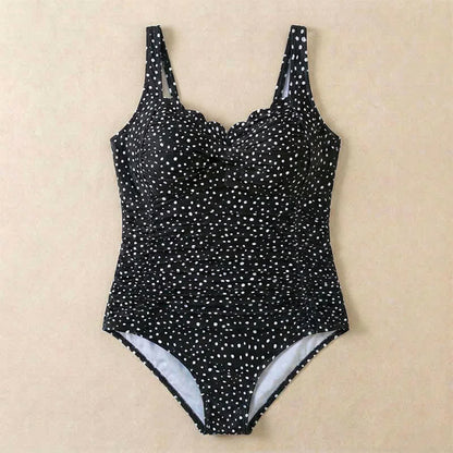 Plusock Vintage Flower Leopard Print Ruched One-piece Swimsuit - image 17