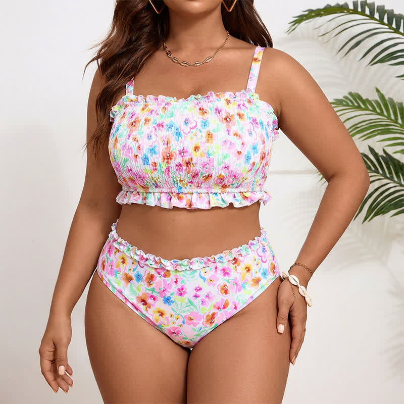 Plusock Blush Floral Smocked Bikini Set - image 3