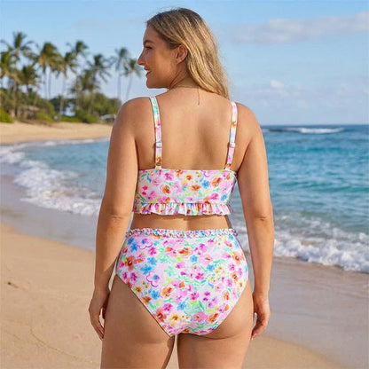 Plusock Blush Floral Smocked Bikini Set - image 5