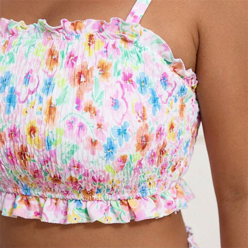 Plusock Blush Floral Smocked Bikini Set - image 7
