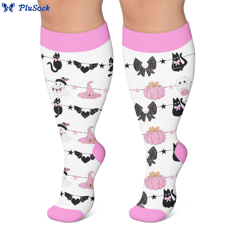 Plusock Plus Size Pumpkin Heart Compression Socks - image 7