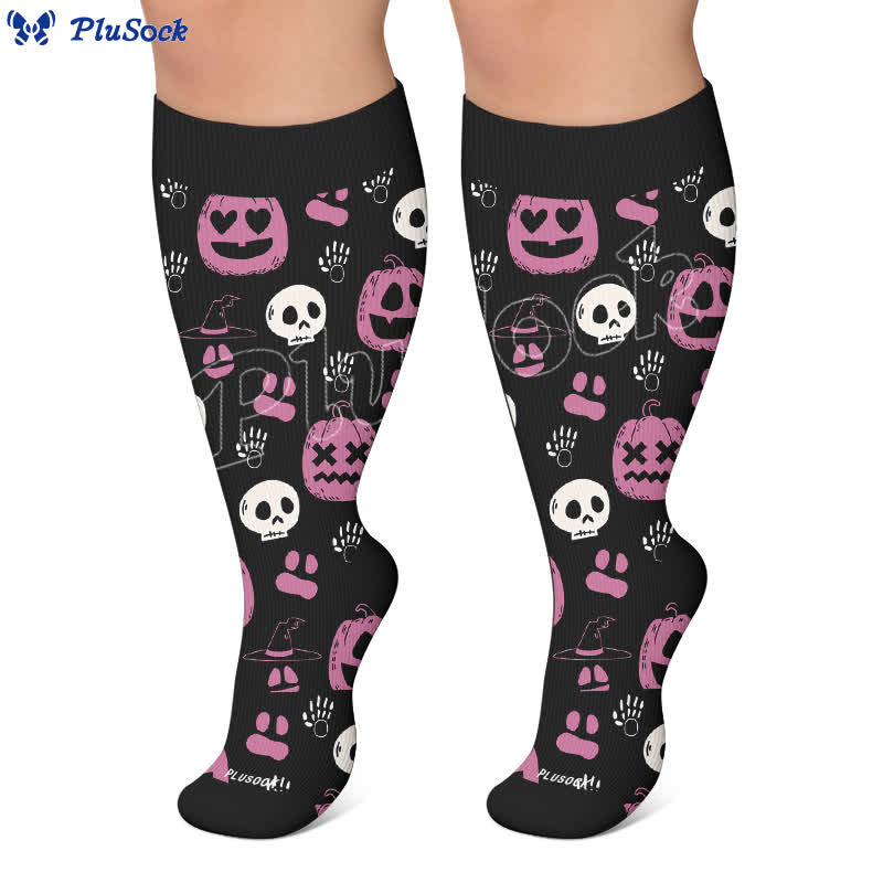 Plusock Plus Size Pumpkin Heart Compression Socks - image 5