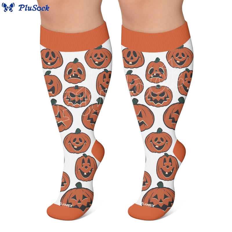 Plusock Plus Size Pumpkin Heart Compression Socks - image 6