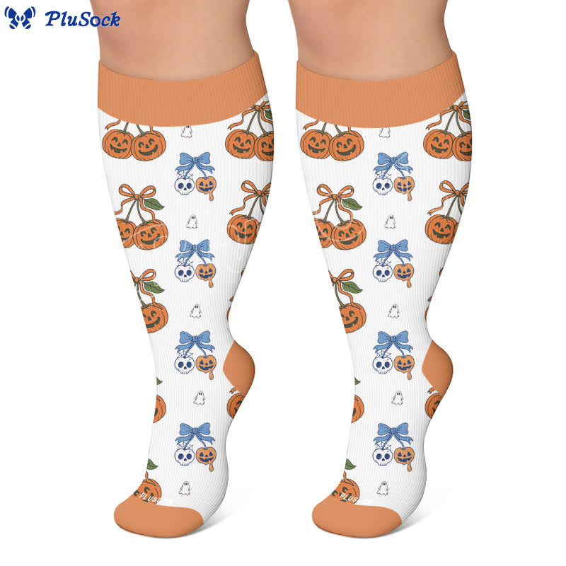 Plusock Plus Size Moon Bat Skull Compression Socks - image 7