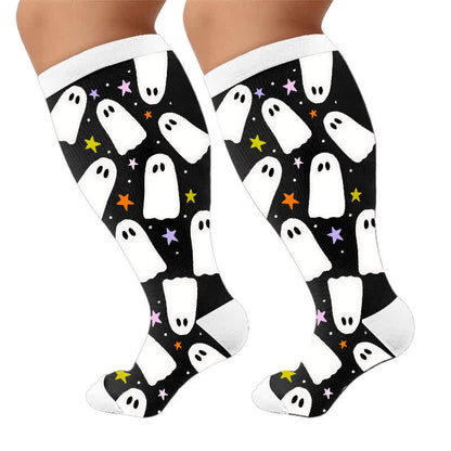 Plusock Plus Size Moon Bat Skull Compression Socks - image 9