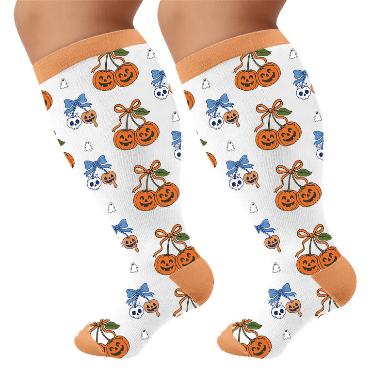 Plusock Plus Size Moon Bat Skull Compression Socks - image 10