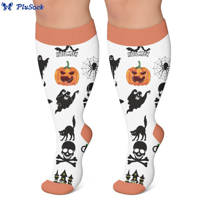 Plusock Plus Size Skull Ice Cream Compression Socks - image 6