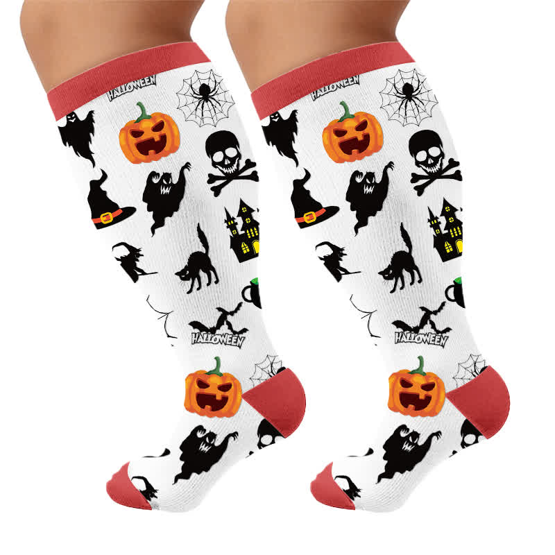 Plusock Plus Size Skull Ice Cream Compression Socks - image 9