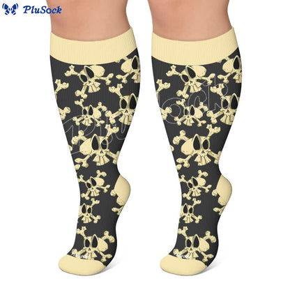 Plusock Plus Size Snail Skull Compression Socks - image 7
