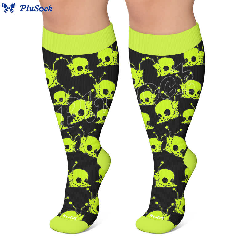 Plusock Plus Size Snail Skull Compression Socks - image 6