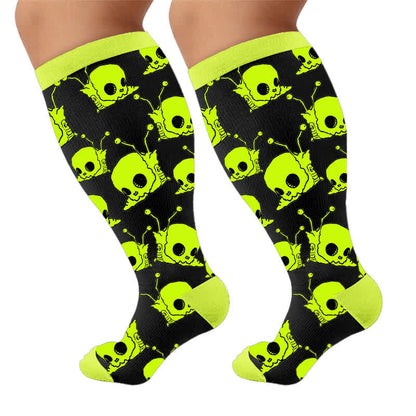 Plusock Plus Size Snail Skull Compression Socks - image 9