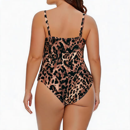 Plusock Wild Leopard High Cut One-Piece Swimsuit - image 1
