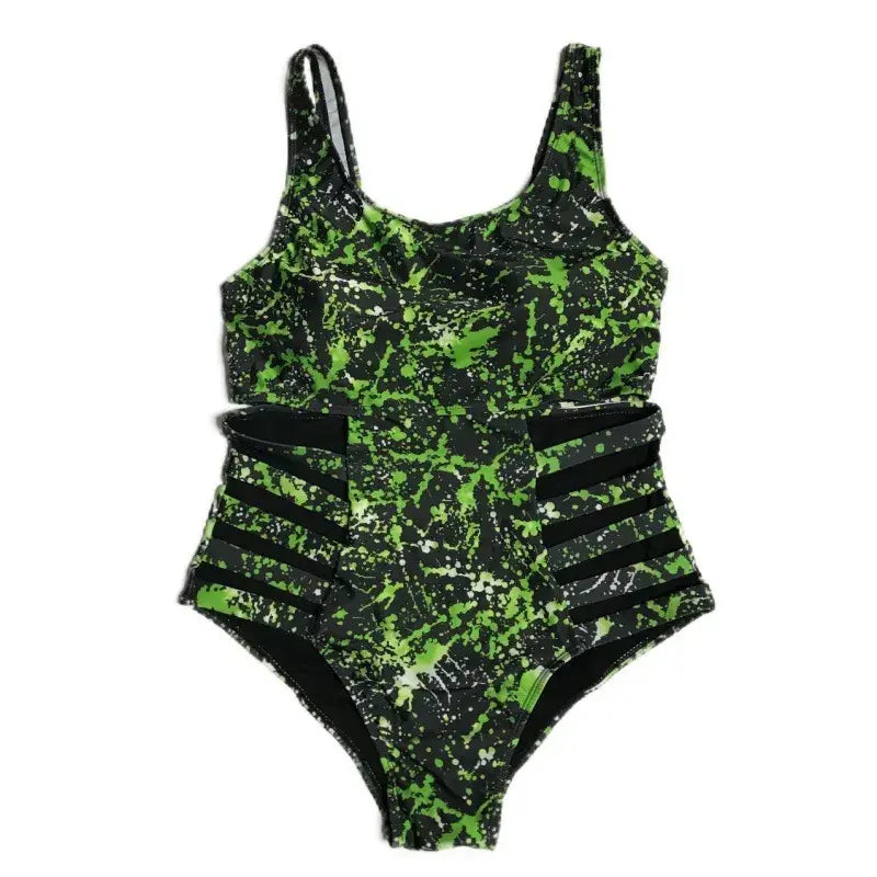 Plusock Cutout Splash Print One-Piece Swimsuit - image 9