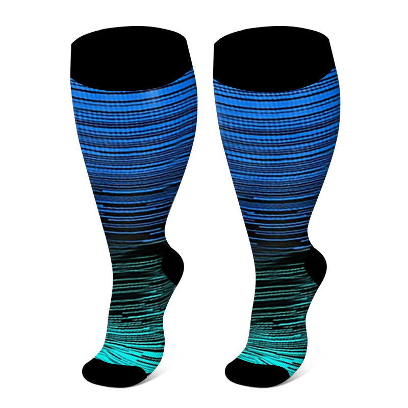 Plusock Plus Size Sport Compression Socks - Navy Blue - 7XL - image 6