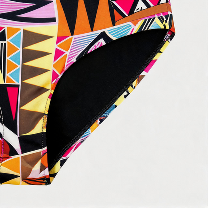 Plusock Tribal Geo Print High Waist One-Piece Swimsuit - image 6