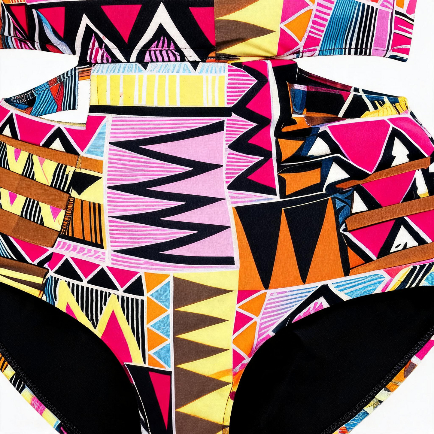 Plusock Tribal Geo Print High Waist One-Piece Swimsuit - image 5