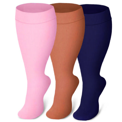 Plusock Plus Size Black Pink Compression Socks - image 0