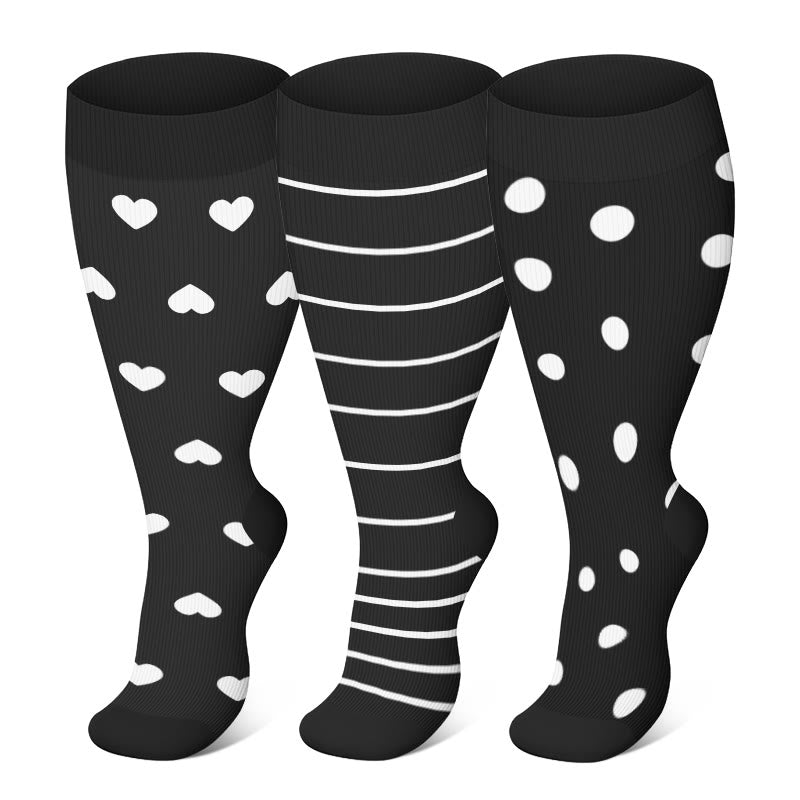 Plusock Plus Size Polka Dots Compression Socks - image 0