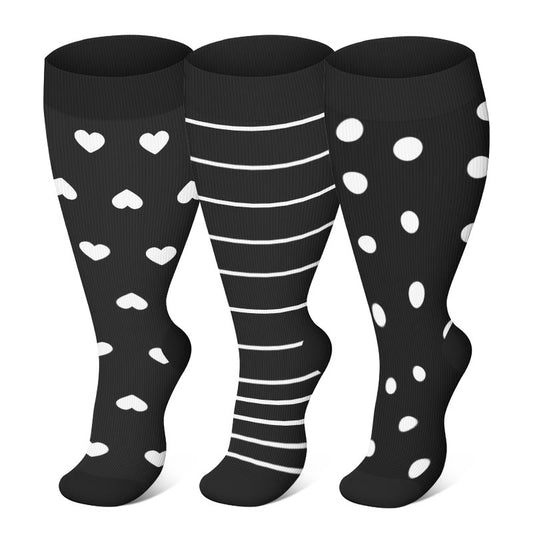 Plusock Plus Size Polka Dots Compression Socks - image 0