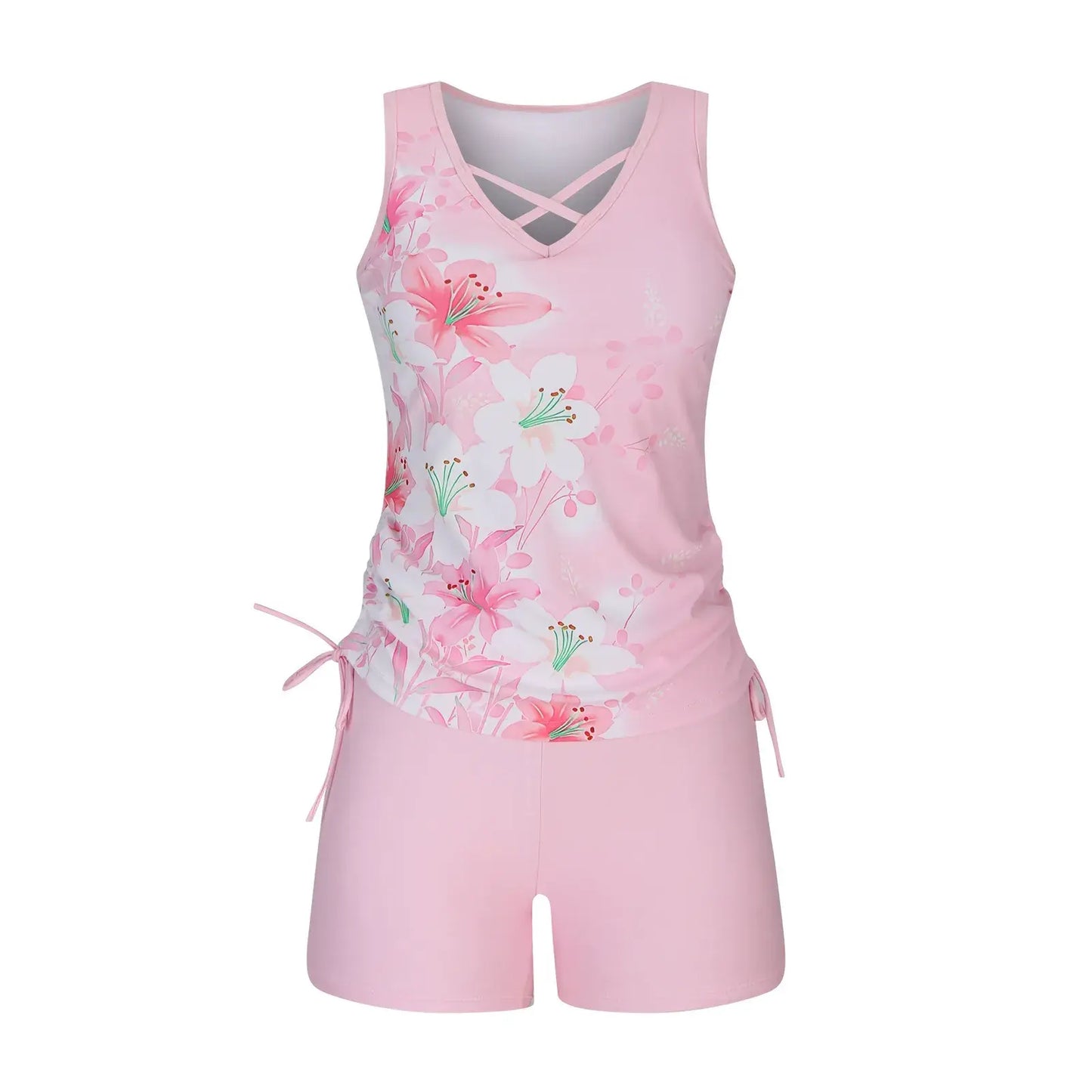 Plusock Floral Criss Cross Tankini Set - image 8