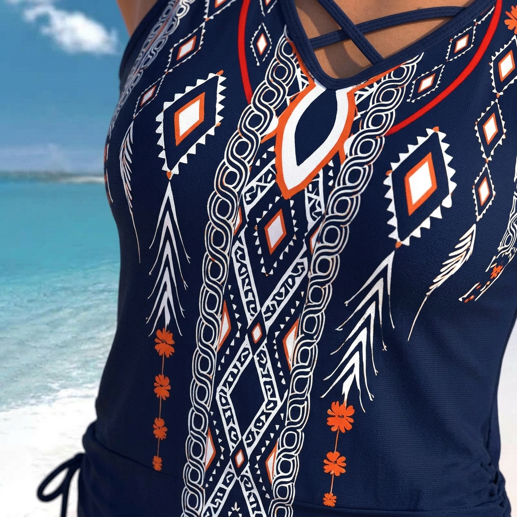 Plusock Floral Criss Cross Tankini Set - image 5