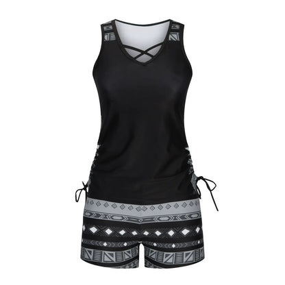 Plusock Criss Cross Geometric Tankini Set - image 8