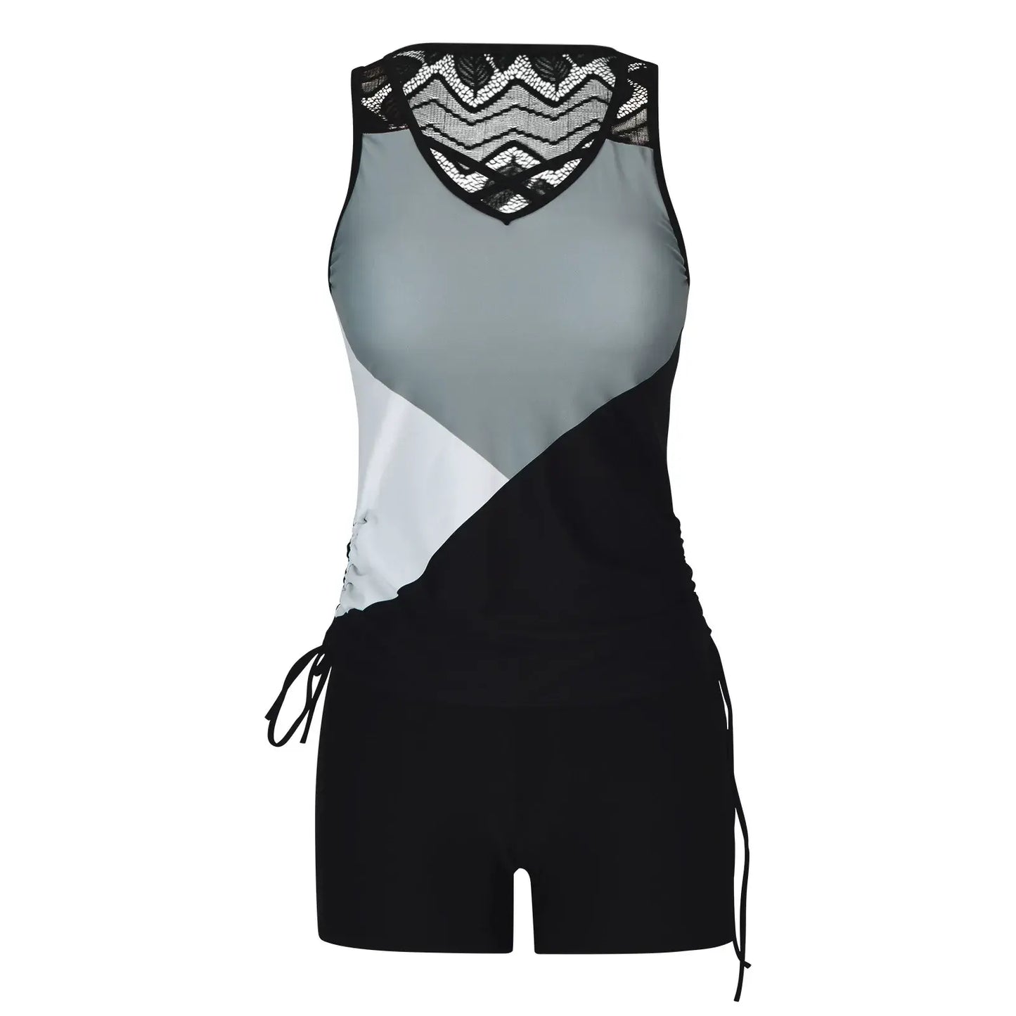 Plusock Criss Cross Geometric Tankini Set - image 9