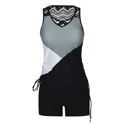 Plusock Criss Cross Geometric Tankini Set - image 9