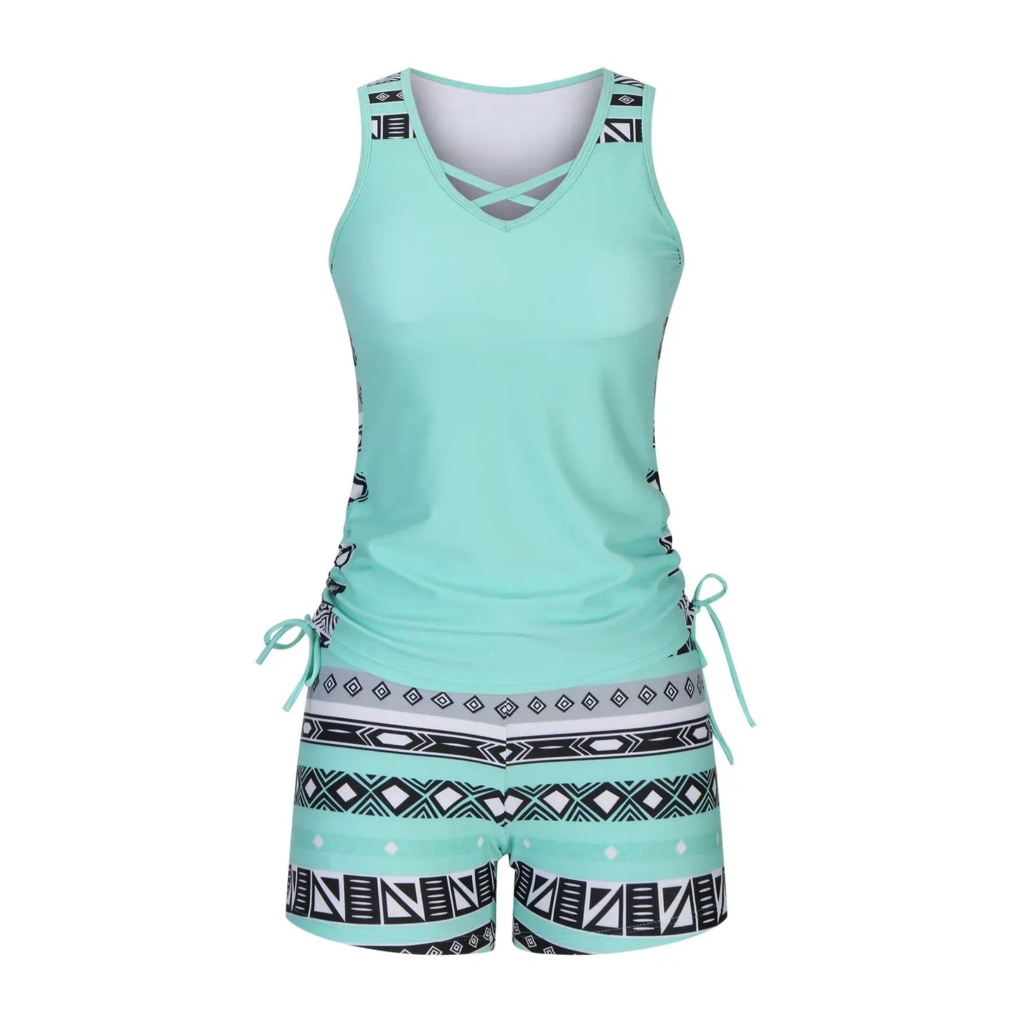 Plusock Criss Cross Geometric Tankini Set - image 11