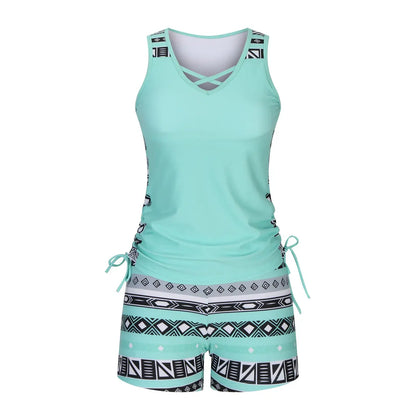 Plusock Criss Cross Geometric Tankini Set - image 11