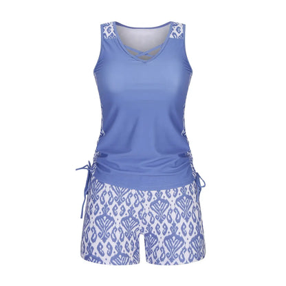 Plusock Criss Cross Geometric Tankini Set - image 10
