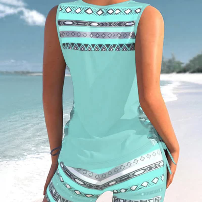 Plusock Criss Cross Geometric Tankini Set - image 3
