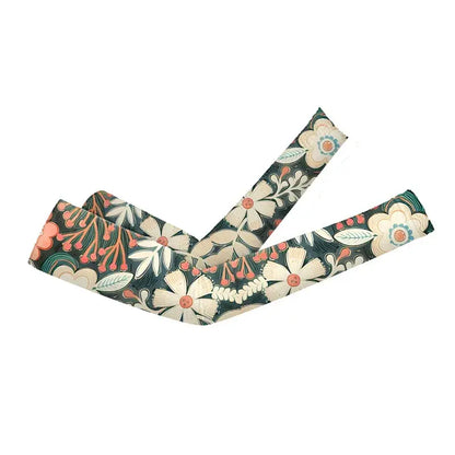 Plusock Flower Print Cooling Arm Sleeves(2 Pairs) - Grey - One Size - image 3