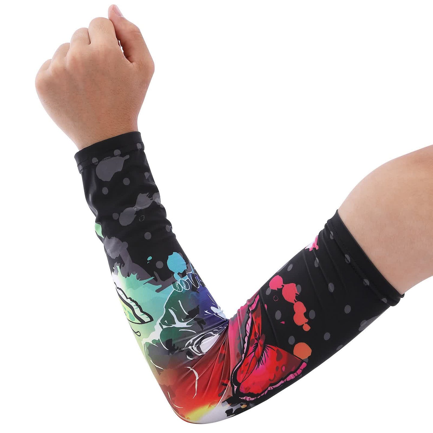 Plusock Galaxy Fade Cooling  Arm Sleeves(2 Pairs) - Red - One Size - image 1