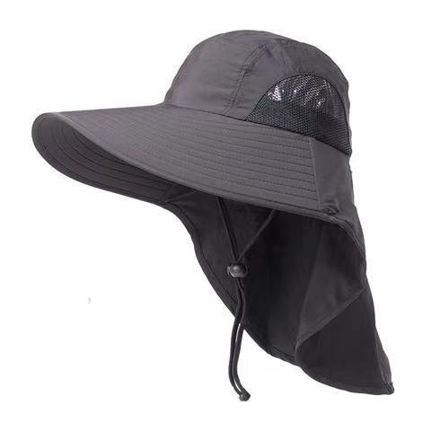 Plusock Breathable Neck Shield Sun Hat - Dark Grey - One Size - No Face Cover - image 2