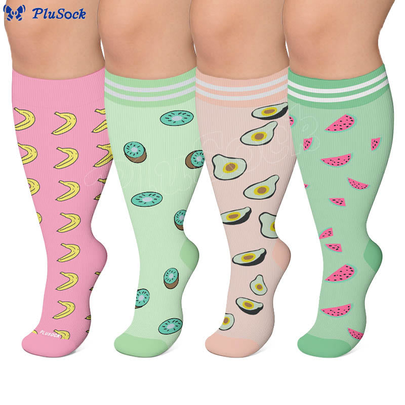 Plusock Plus Size Fruity Fun Compression Socks - image 0
