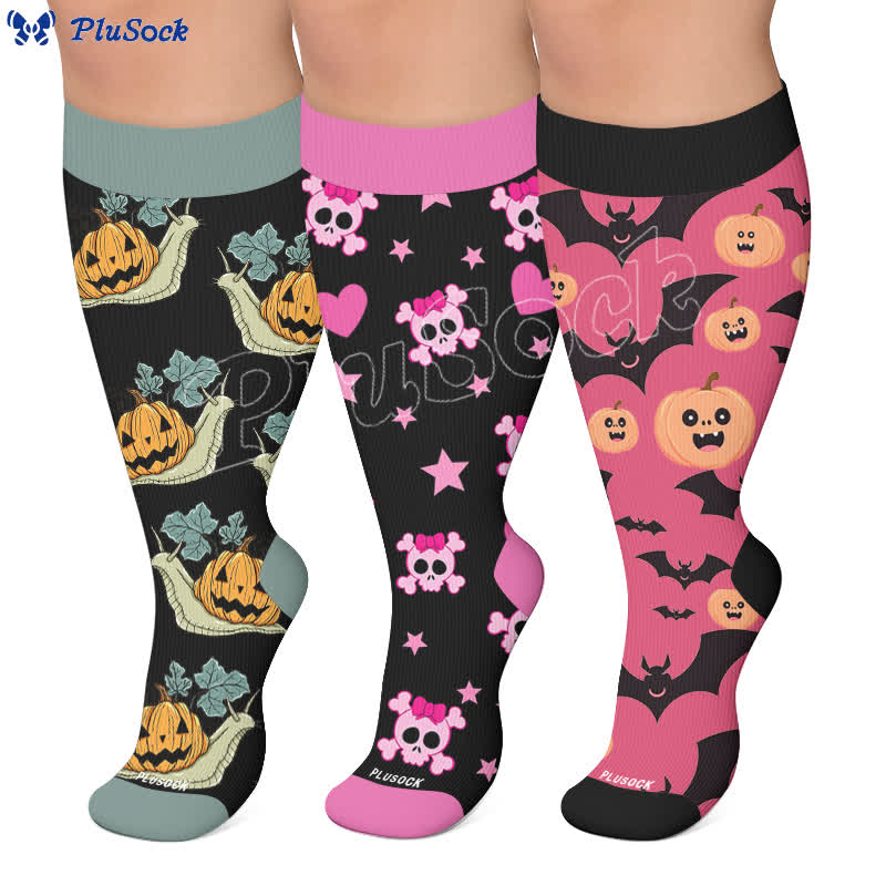 Plusock Plus Size Snail Pumpkin Compression Socks - image 0