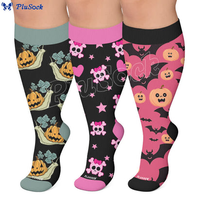 Plusock Plus Size Snail Pumpkin Compression Socks - image 0
