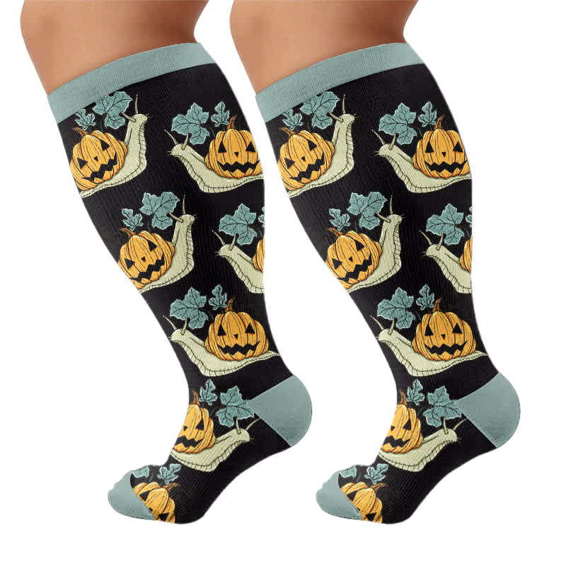 Plusock Plus Size Snail Pumpkin Compression Socks - image 8