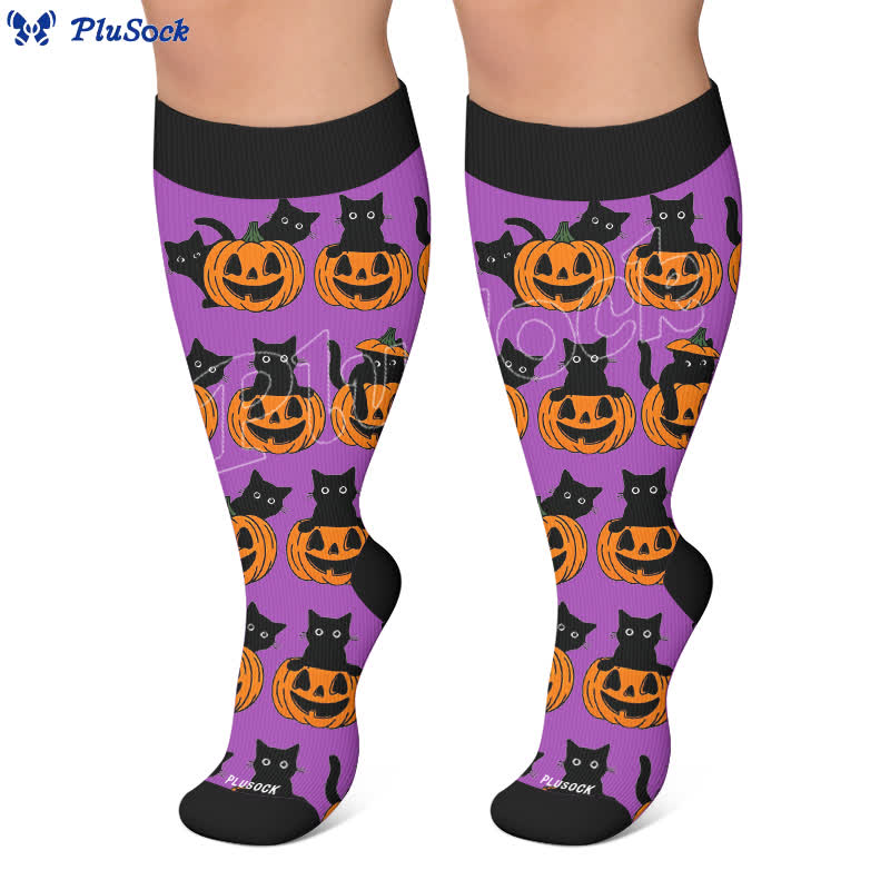 Plusock Plus Size Pumpkin Parade Compression Socks - image 6