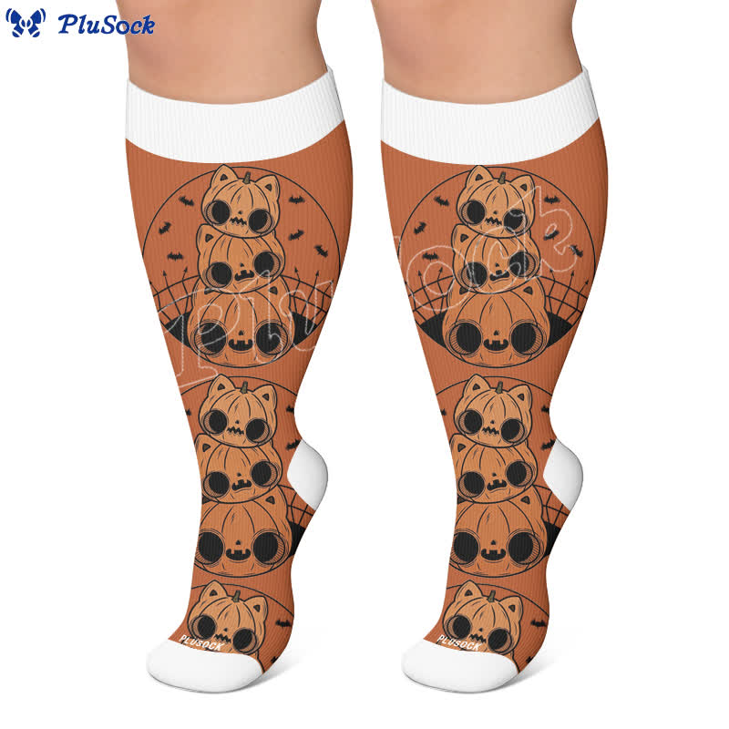 Plusock Plus Size Pumpkin Parade Compression Socks - image 7
