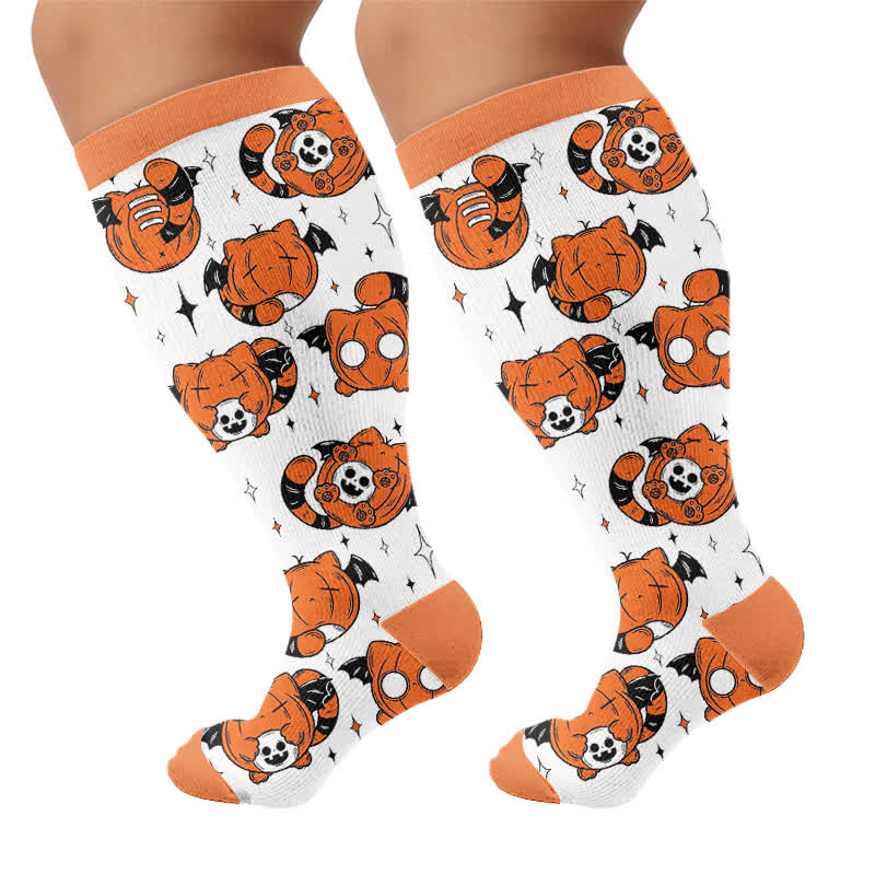 Plusock Plus Size Pumpkin Parade Compression Socks - image 8