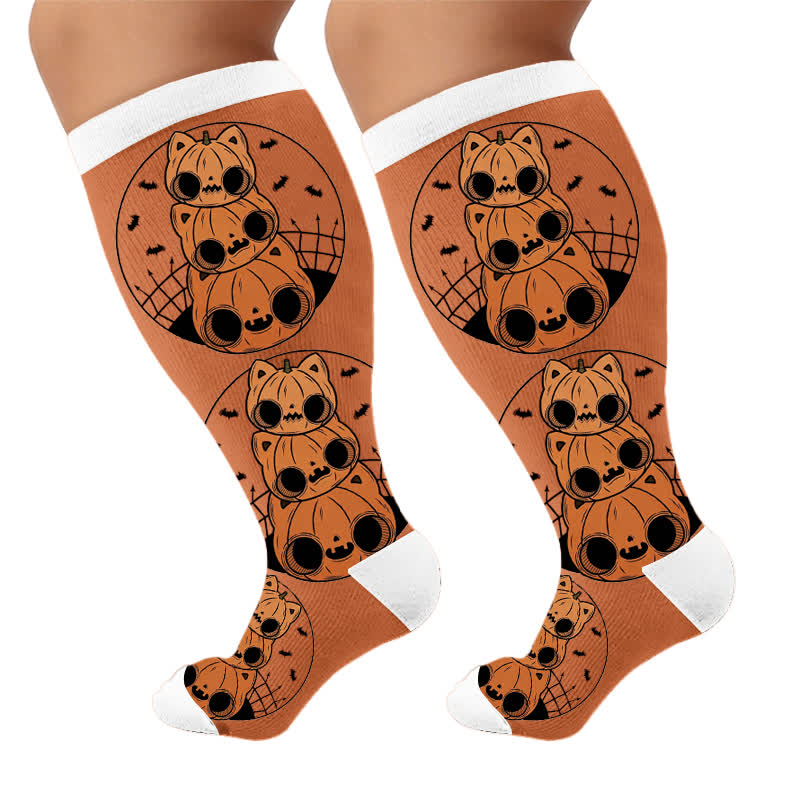 Plusock Plus Size Pumpkin Parade Compression Socks - image 10