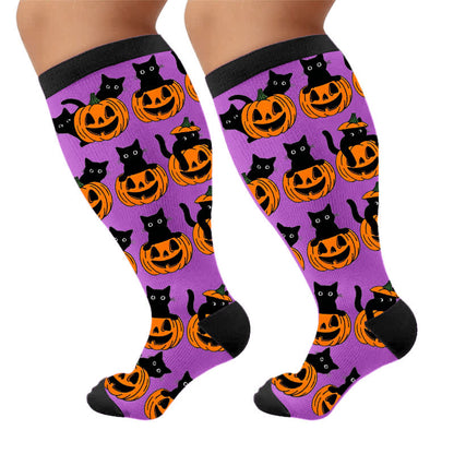 Plusock Plus Size Pumpkin Parade Compression Socks - image 9