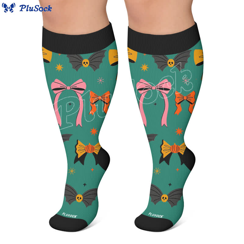 Plusock Plus Size Halloween Bat Compression Socks - image 5