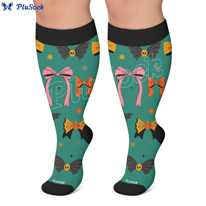 Plusock Plus Size Halloween Bat Compression Socks - image 5