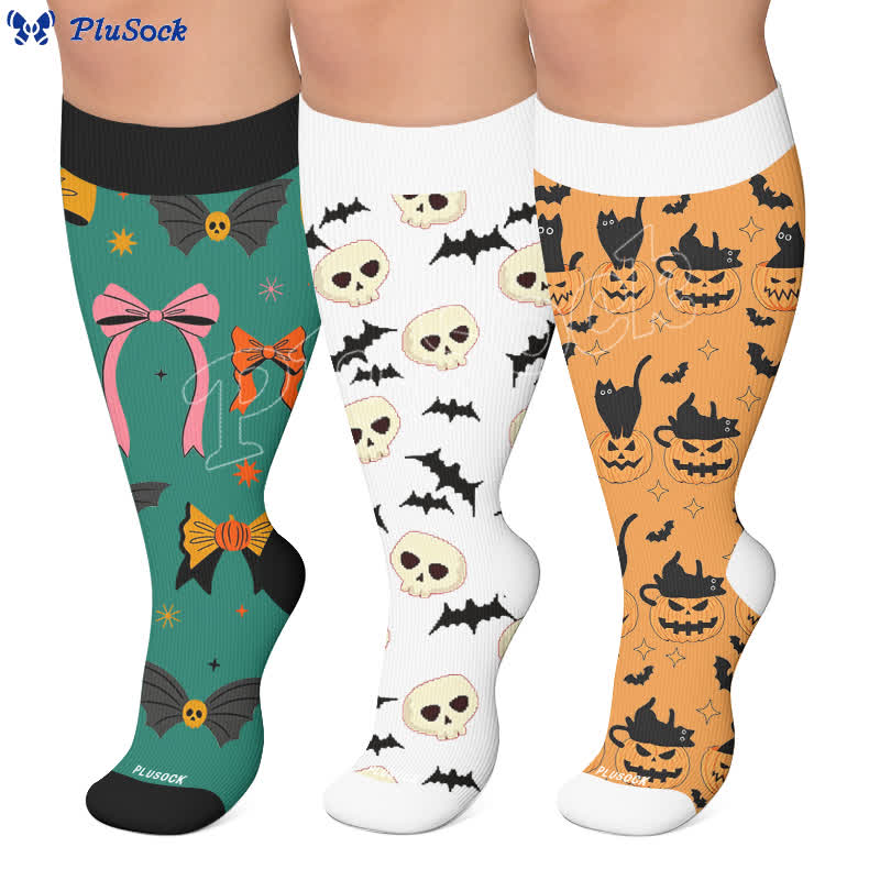 Plusock Plus Size Halloween Bat Compression Socks - image 0